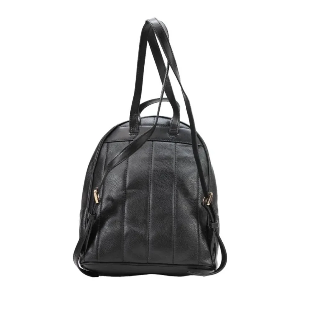 Michael Kors Kenly Medium Studded Pebbled Leather Zippered Backpack Black